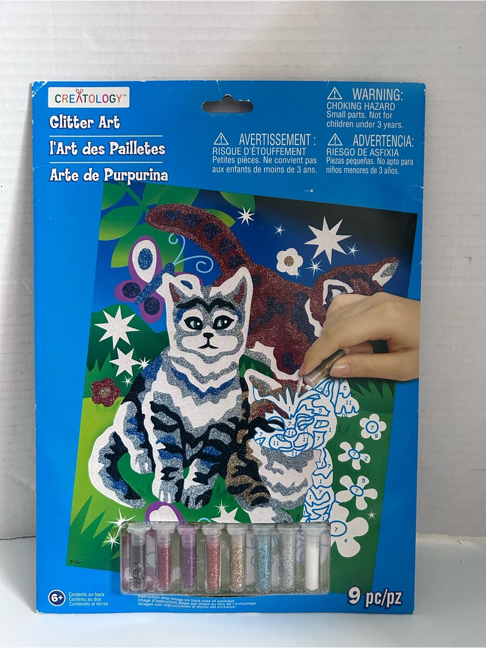 Glitter Art Cat Craft Kit - Blue